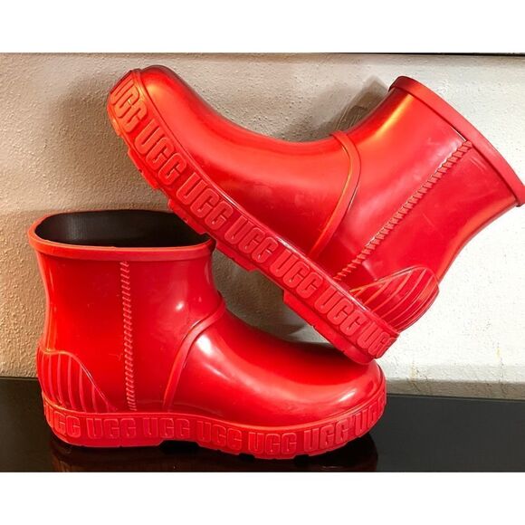 NWOB UGG Drizlita Rain Snow Boots KIDS BIG GIRLS SIZE 4 SAMBA RED UGG 1130361K - Picture 6 of 13